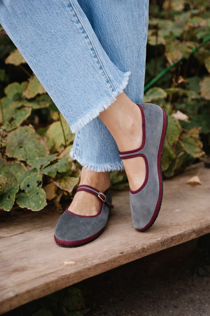 Women's black mary jane ballet flats round toe buckle strap