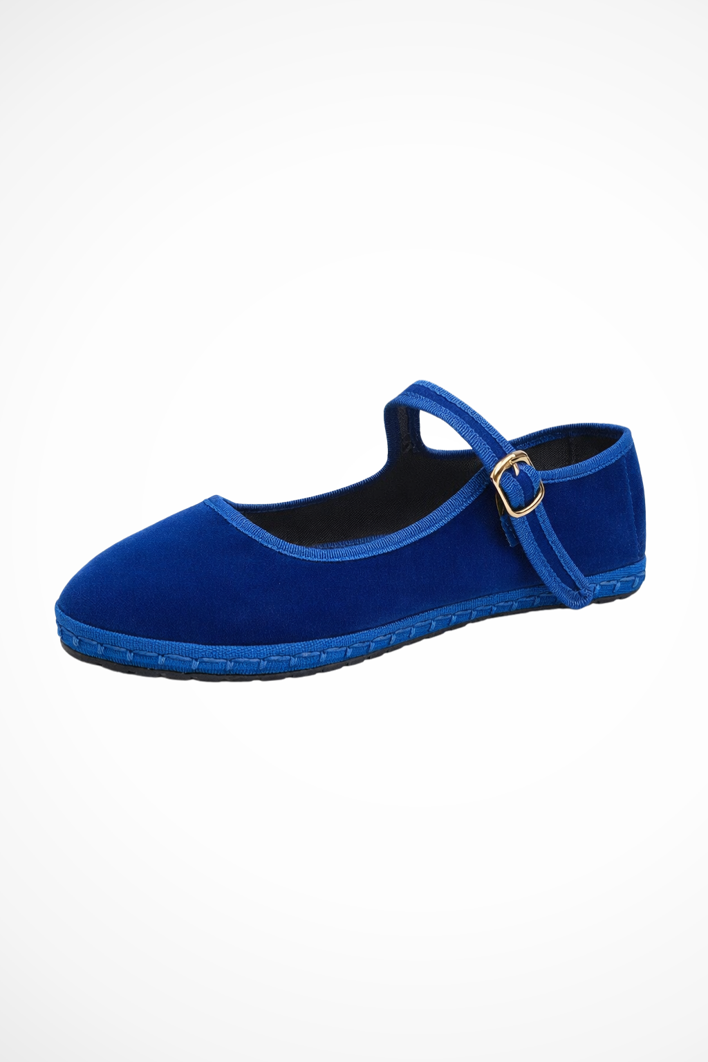 Women's black mary jane ballet flats round toe buckle strap