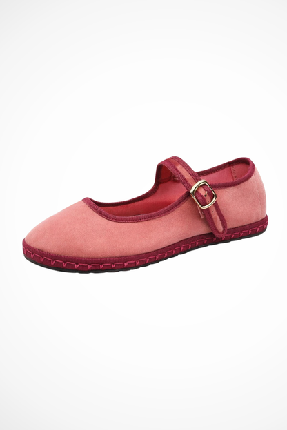 Women's black mary jane ballet flats round toe buckle strap