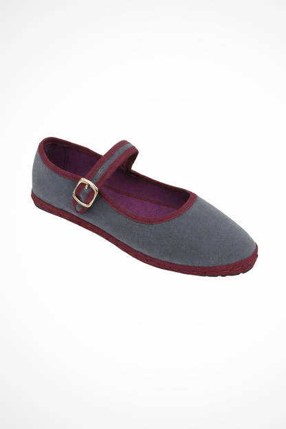 Women's black mary jane ballet flats round toe buckle strap