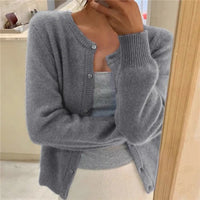 Clara | Women's Cropped Cardigan Button Front Knit Relaxed Fit
