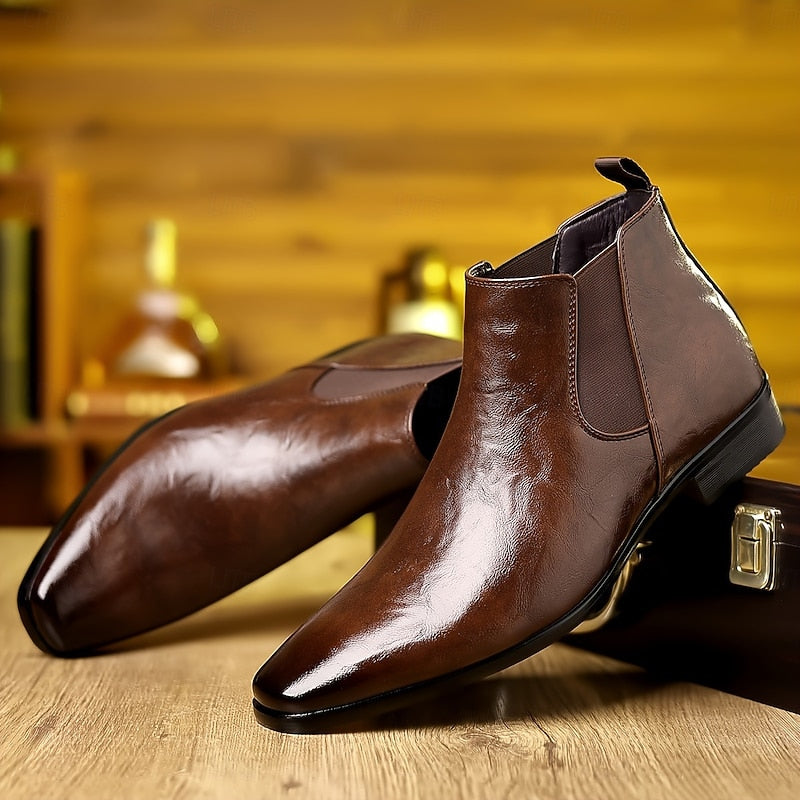 Men's Polished Ankle Chelsea Boots
