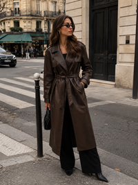 Eleanora | Double-Breasted Trench Coat with Epaulettes