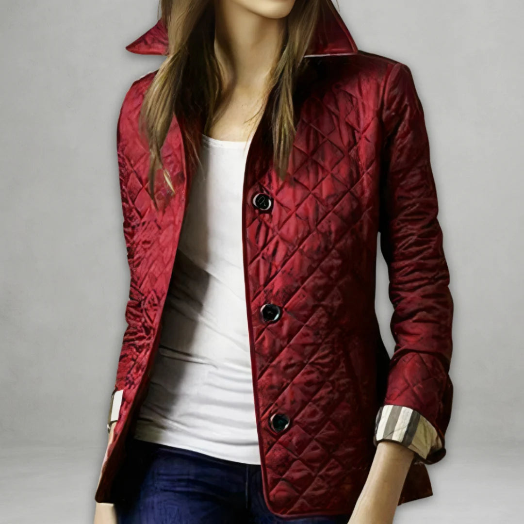 Women's red lightweight fall jacket