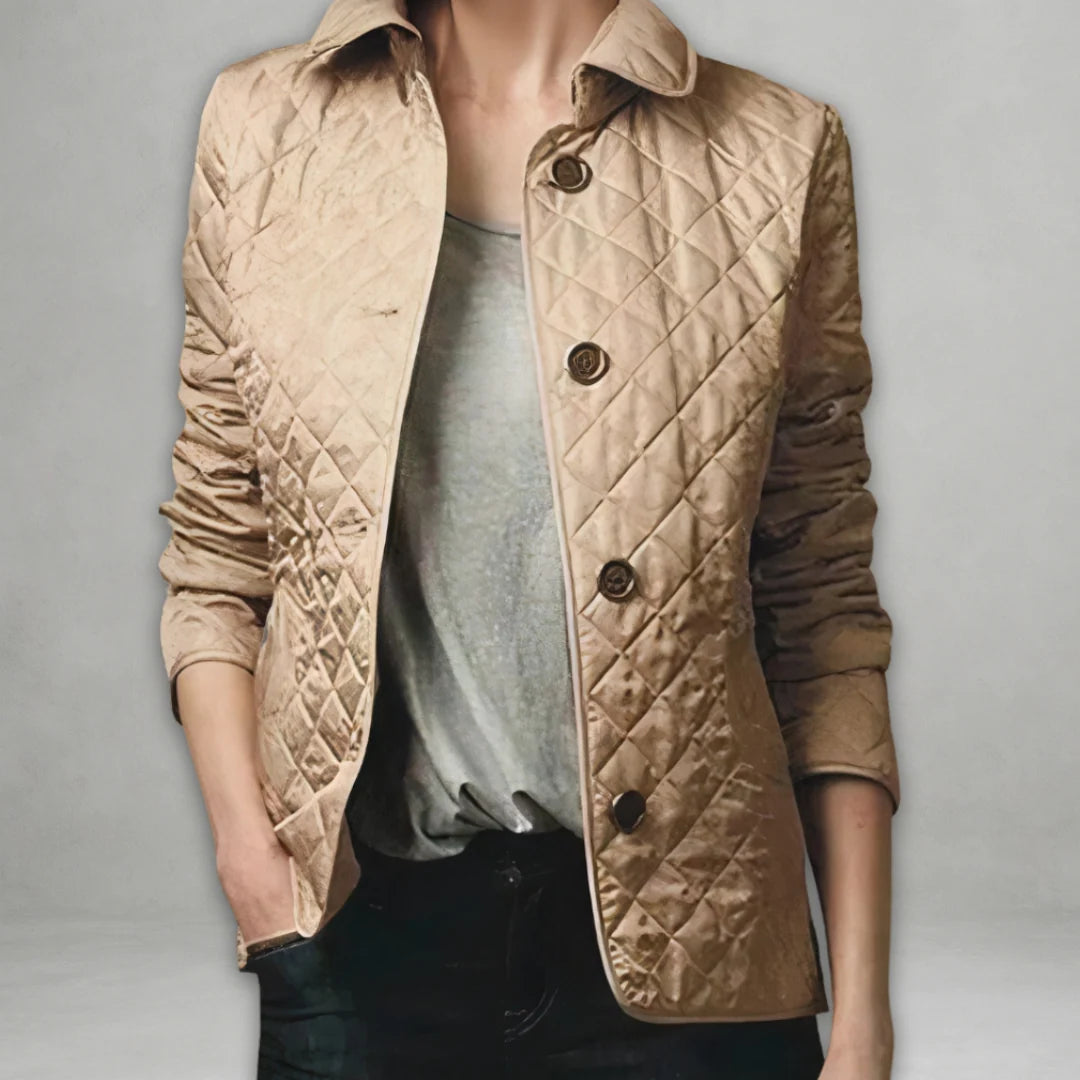 Women's beige lightweight fall jacket