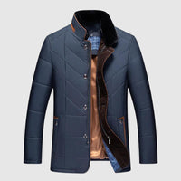 Roman | Men's Faux Fur Collar Jacket with Zip and Button Front for Fall