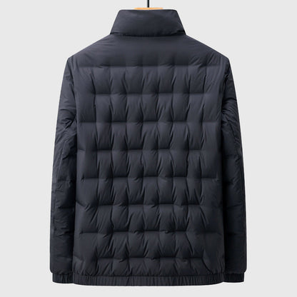 Men's black windproof waterproof duck down jacket with insulated shell