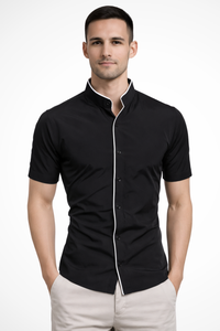 Finlay | Men's Slim Fit Short Sleeve Shirt Stand Collar