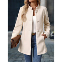 Theodora | Single-Breasted Stand-Collar Winter Coat with Front Pockets
