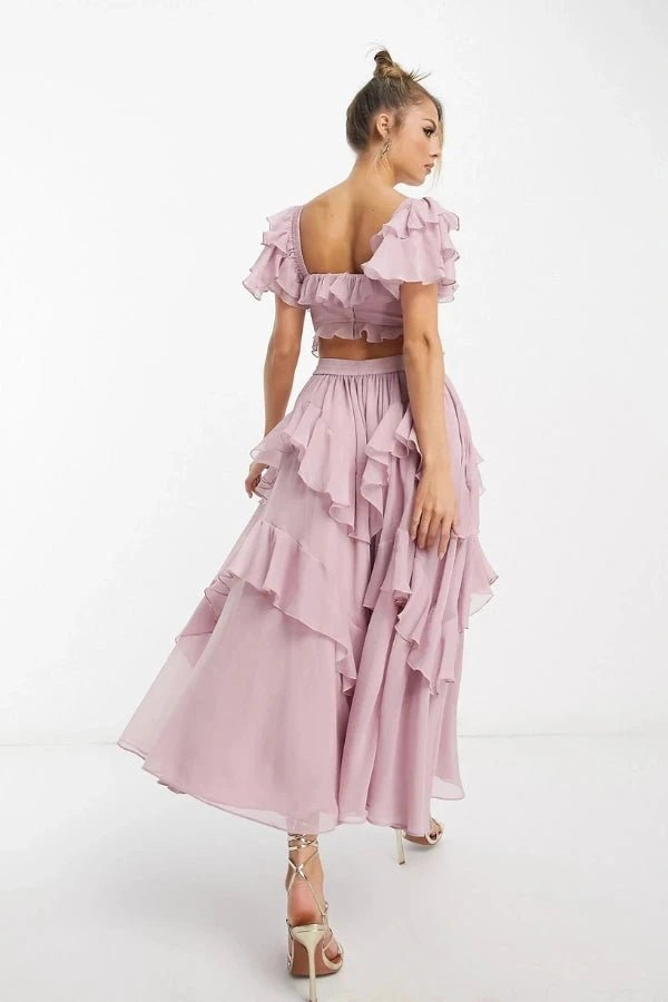 Fiona | Tiered Dress Off Shoulder Ruffle Midi 2