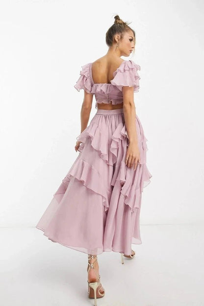 Fiona | Tiered Dress Off Shoulder Ruffle Midi 2