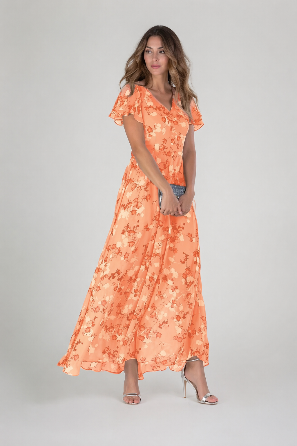 Floral Maxi Dress With Ruffle Details 1