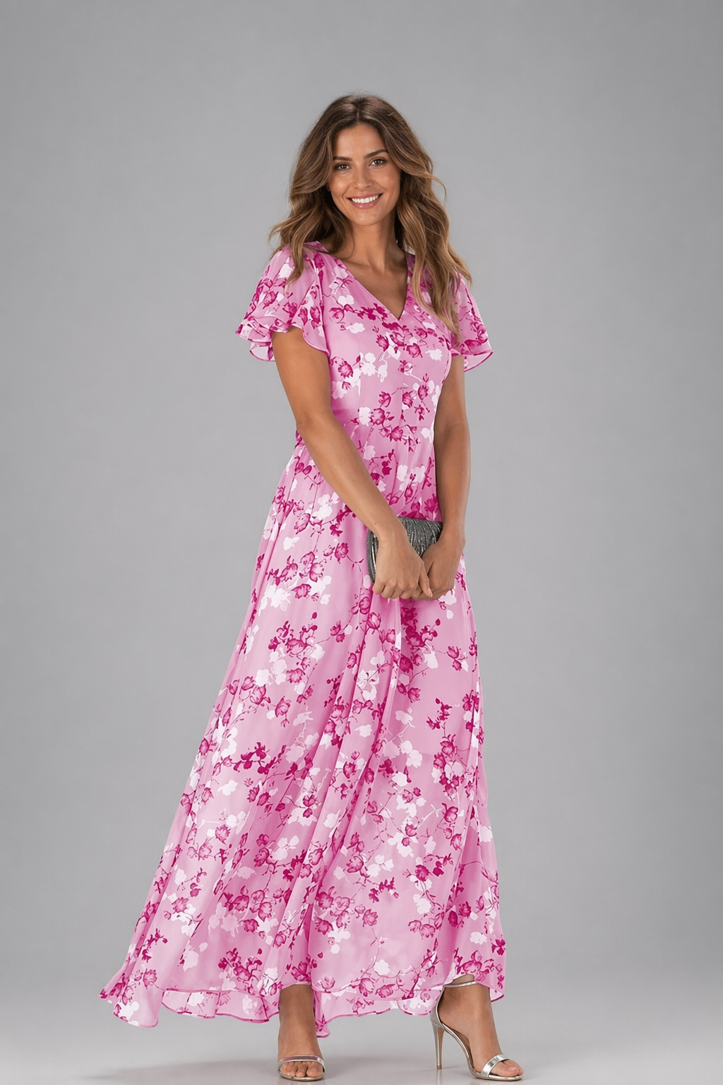 Floral Maxi Dress With Ruffle Details 3