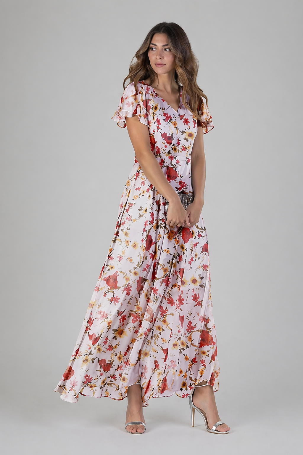 Floral Maxi Dress With Ruffle Details 7