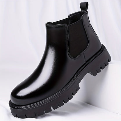 Black Men's Rugged-Sole Chelsea Boots
