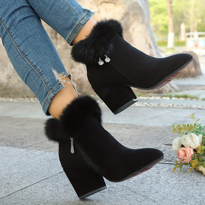 Block-Heel Ankle Boots with Pointed Toe – view 4