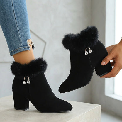 Block-Heel Ankle Boots with Pointed Toe – view 6