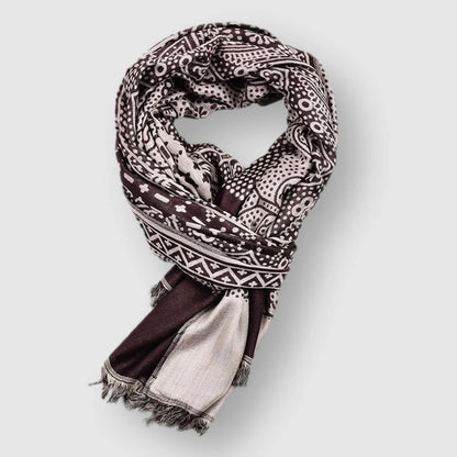 Men's cotton blend scarf with patterned weave