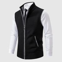 Declan | Men's Zip Up Wool Blend Sweater Vest with Collar for Fall Layering