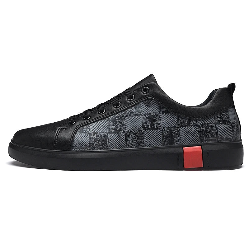 Men's genuine leather weather-resistant sneakers