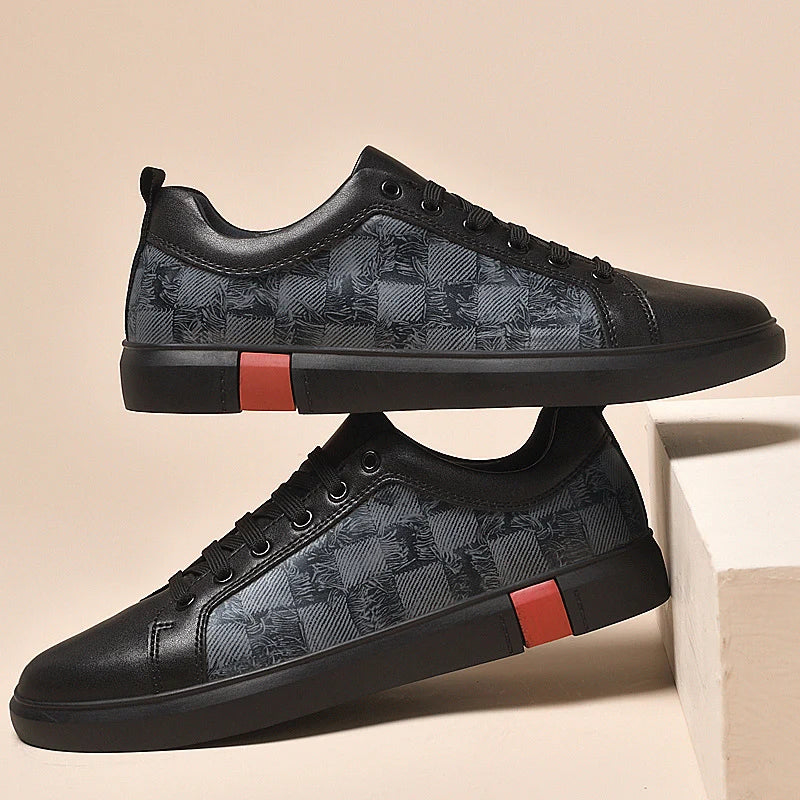 Men's genuine leather weather-resistant sneakers