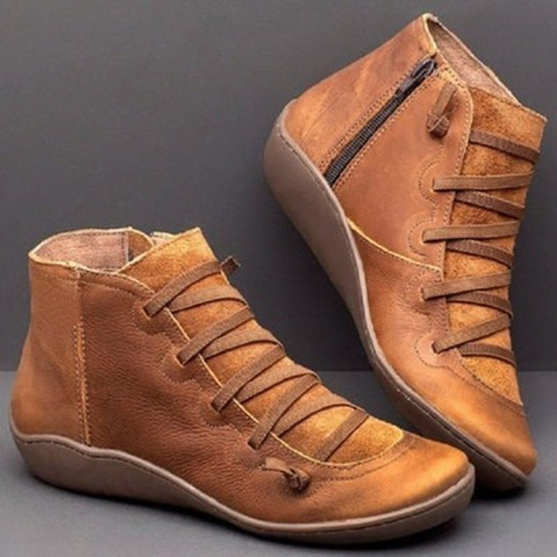 Modern Zip-Up Ankle Boots with Lace Detail – view 3