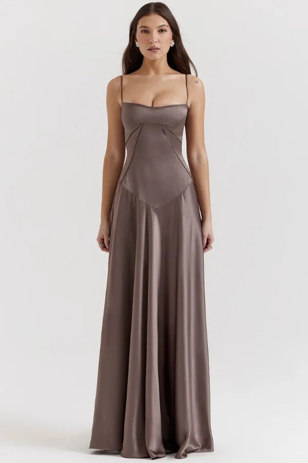 Gina | Corset Maxi Dress Silky Satin Elegant Fit 10