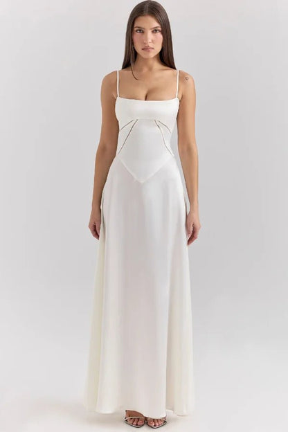 Gina | Corset Maxi Dress Silky Satin Elegant Fit 11