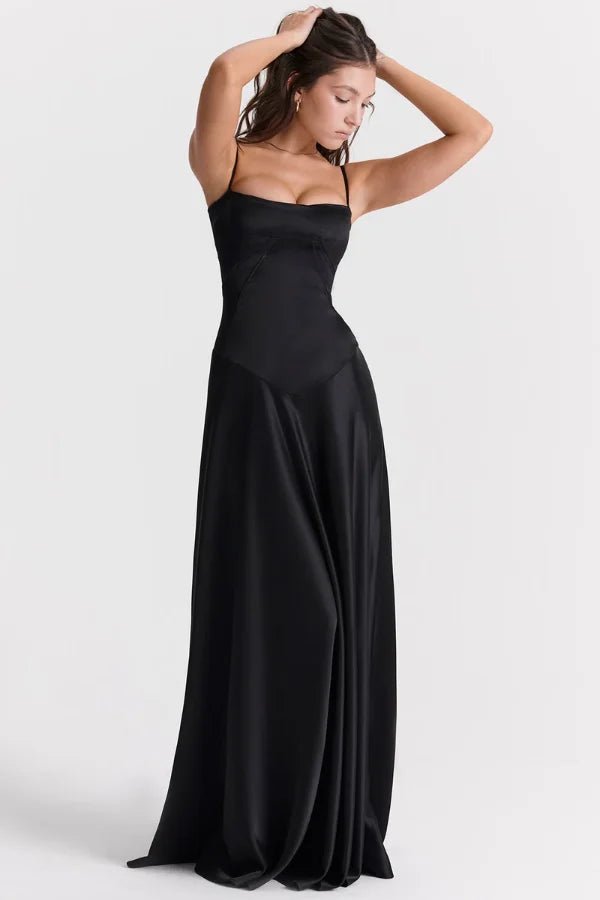 Gina | Corset Maxi Dress Silky Satin Elegant Fit 2