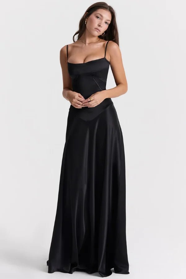 Gina | Corset Maxi Dress Silky Satin Elegant Fit 3