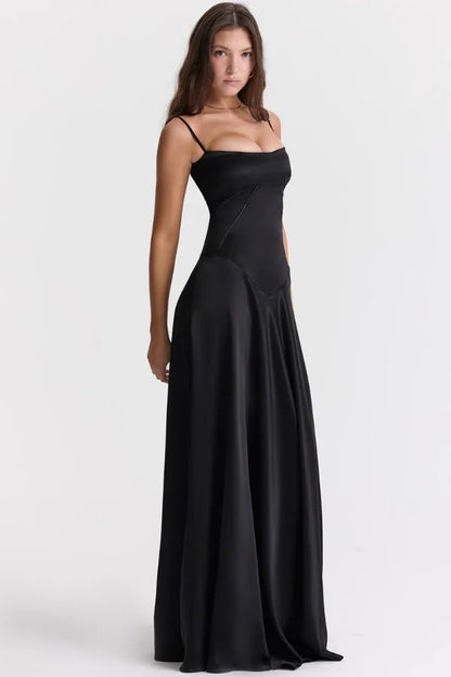 Gina | Corset Maxi Dress Silky Satin Elegant Fit 5
