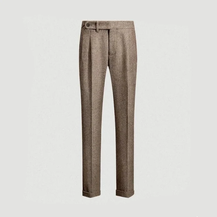 Men's herringbone flannel wool blend gurkha pants