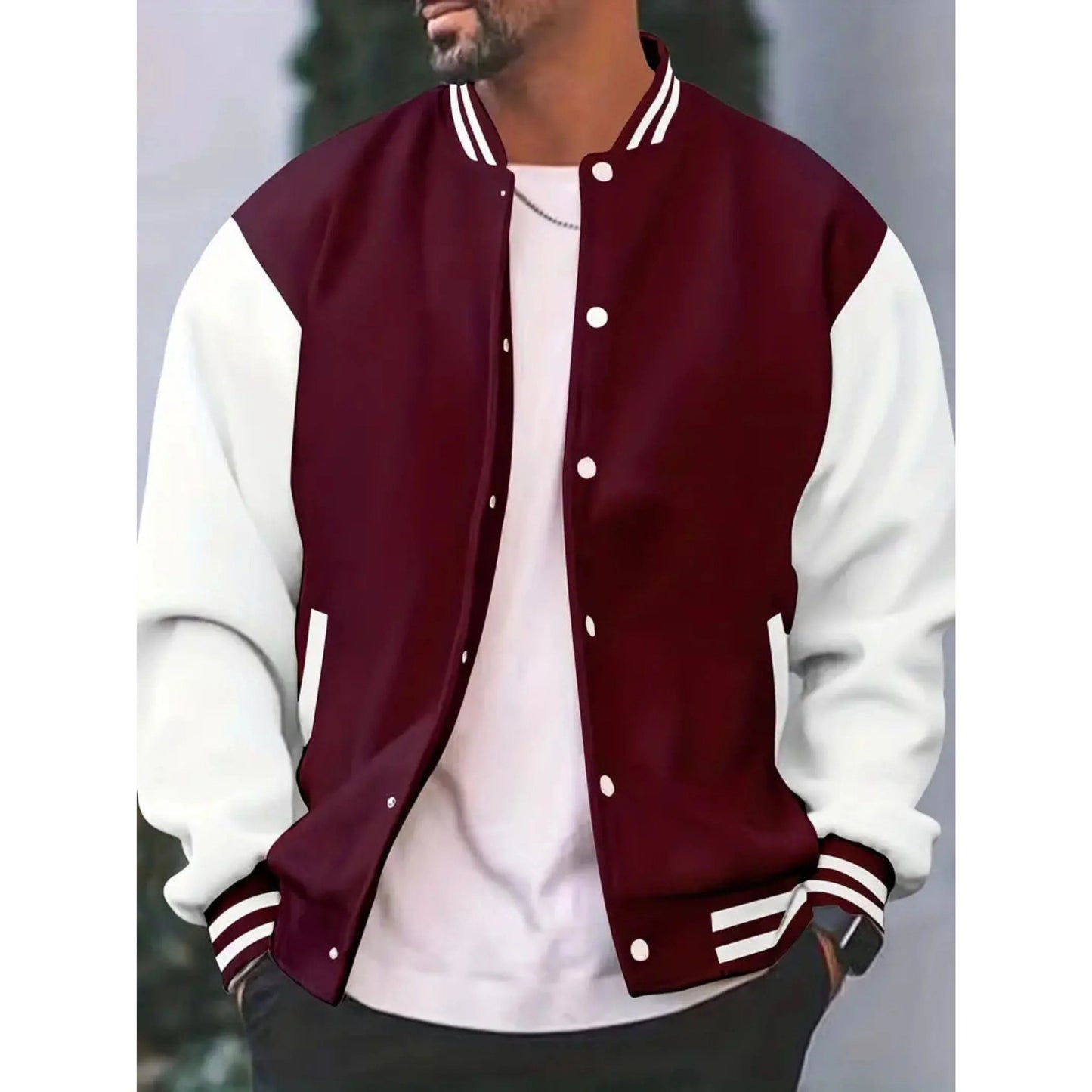 Bourgogne Considered Longline Tailored Bomber Jacket with Button Front