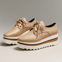 Hazel | Women's Platform Oxford Shoes Lace-Up Wedge Sneakers