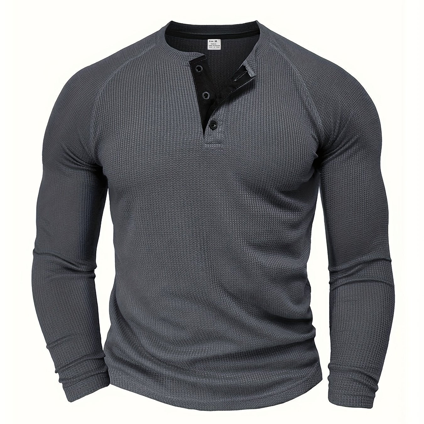 Dark Gray Men's Everyday Button-Placket Henley