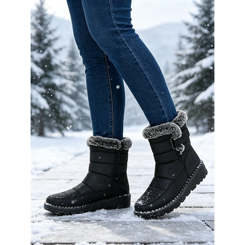Cozy Fur-Trimmed Winter Snow Boots