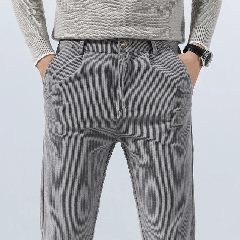 Men's corduroy pants with straight fit