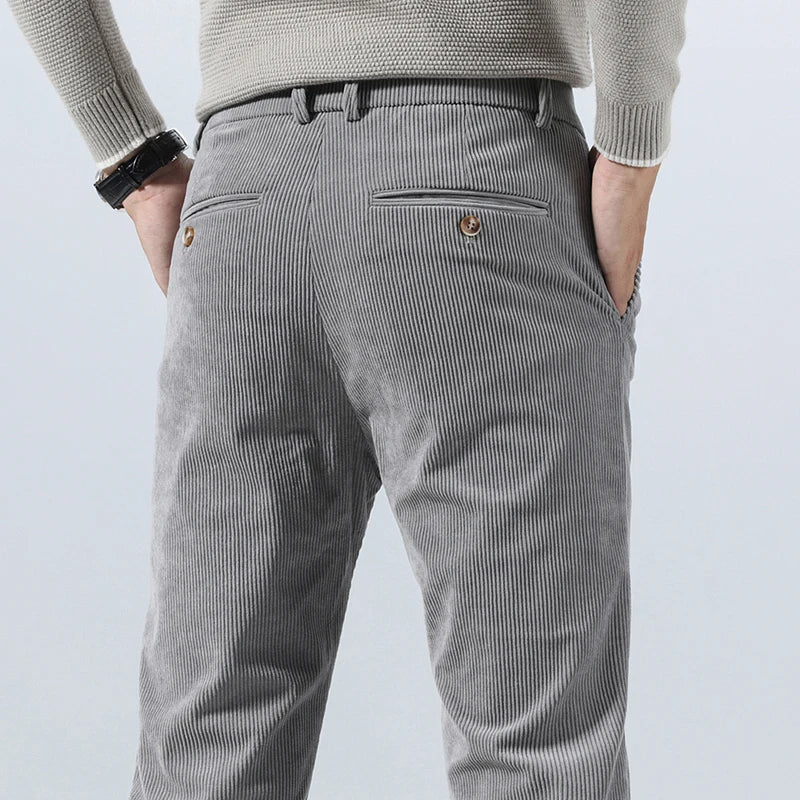 Men's corduroy pants with straight fit