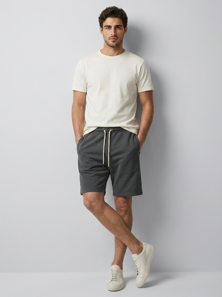 Men's gray Jersey Sweat Shorts