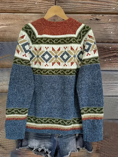 Women's Patterned Cardigan, Button-Front Winter Knit