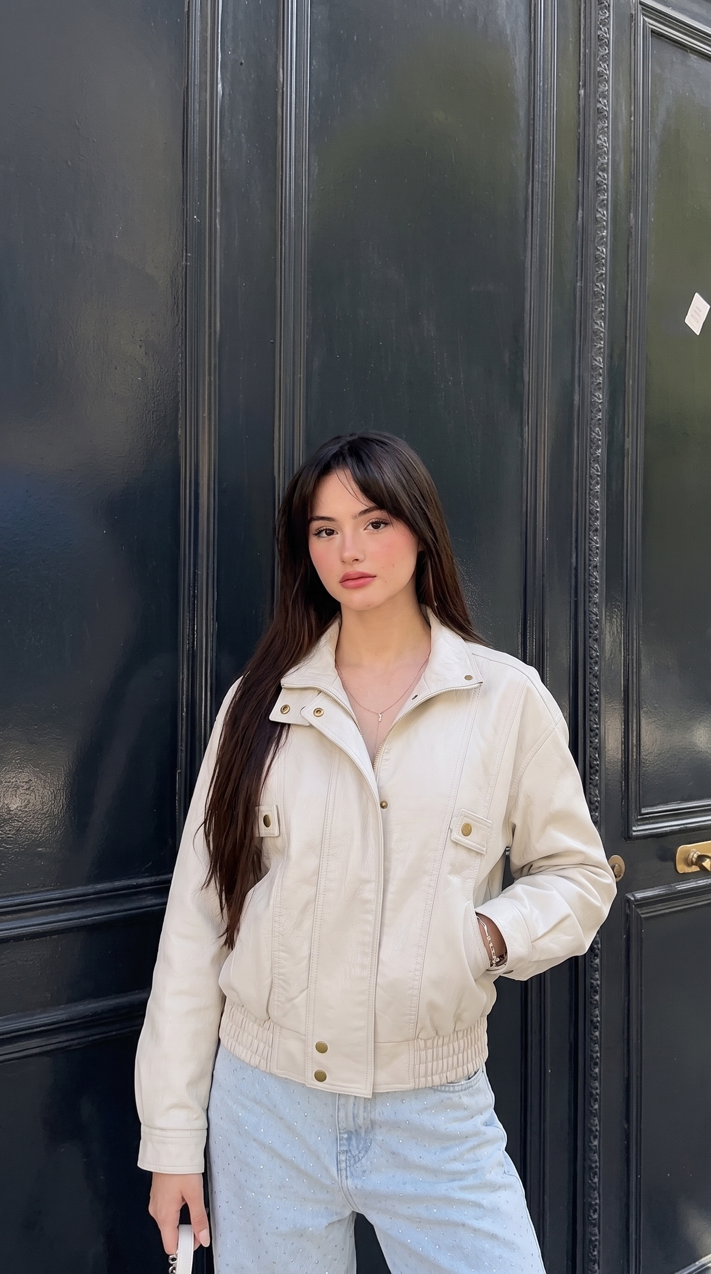 Weiß Turtleneck Jacket with Elasticated Waist and Pockets – view 3