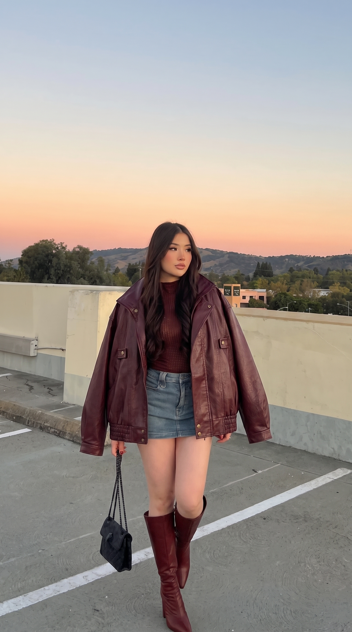 Cherry Turtleneck Jacket with Elasticated Waist and Pockets – view 4