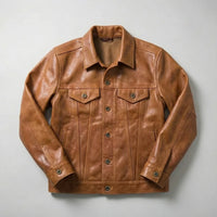 Anthony | Men's Leather Jacket with Suede Interior and Panel Stitching