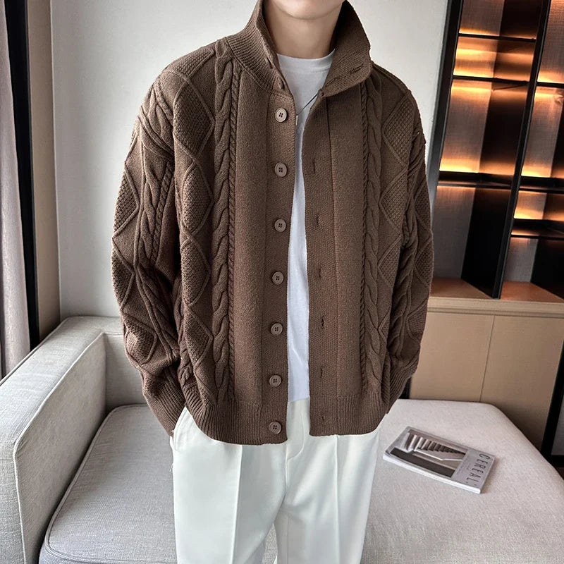 Men's wool cardigan sweater