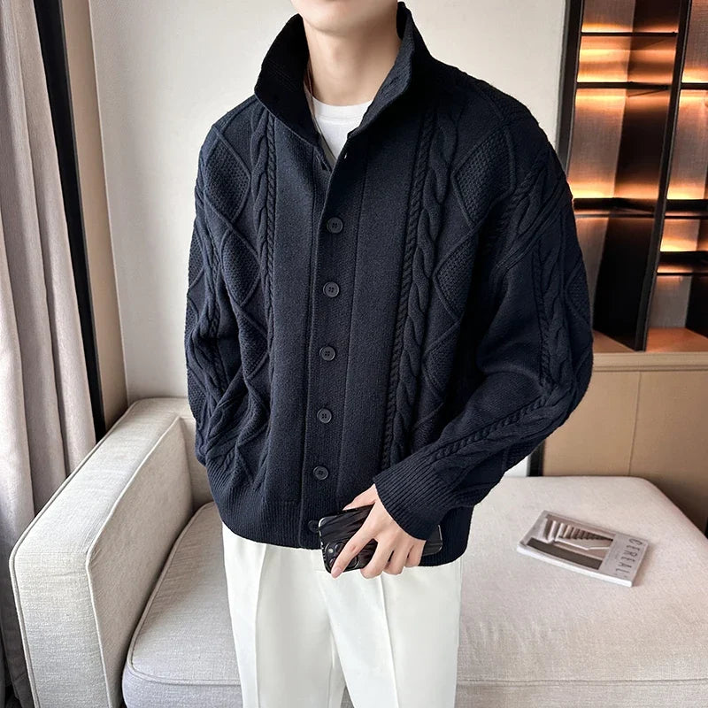 Men's wool cardigan sweater