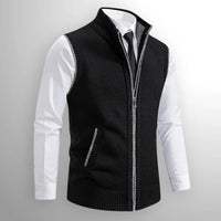 Gabriel | Men's Lambswool Full-Zip Gilet with Fold-Down Collar
