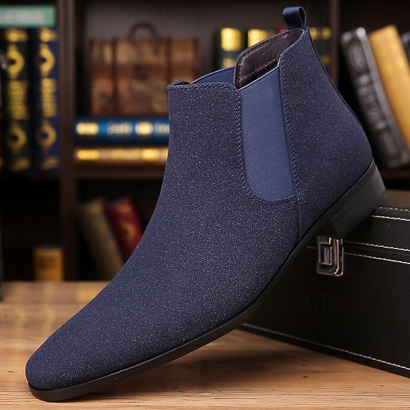 Blue Men's Classic Ankle Chelsea Boots