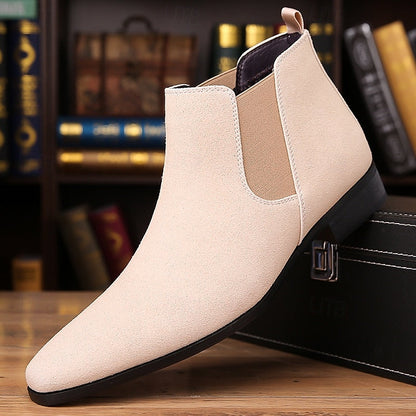 Beige Men's Classic Ankle Chelsea Boots
