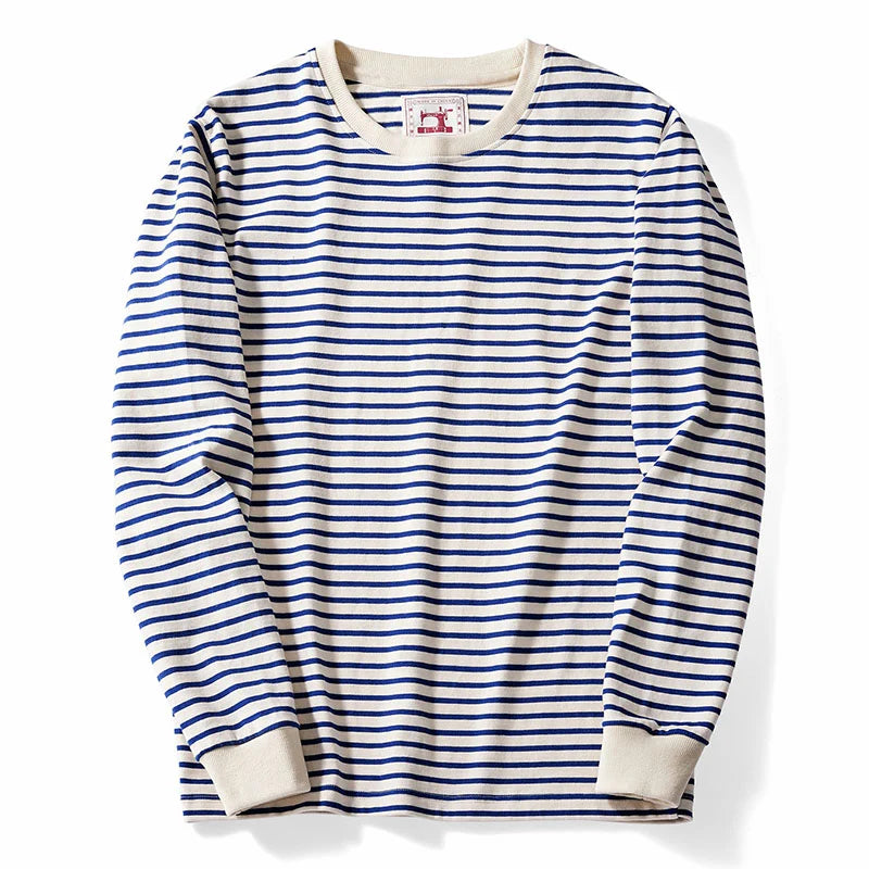 Cream striped long sleeve shirt
