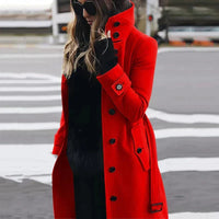 Adele | Belted High-Neck Longline Trench Coat